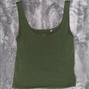 XS army green cropped tank top WORN 3 TIMES